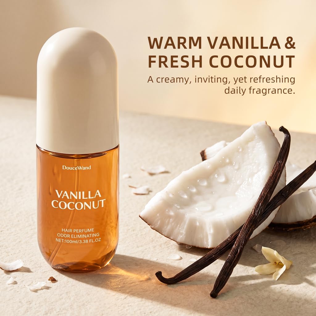 Hair Perfume Mist, Vanilla and Coconut, 100 ml - Lightweight Hair Fragrance