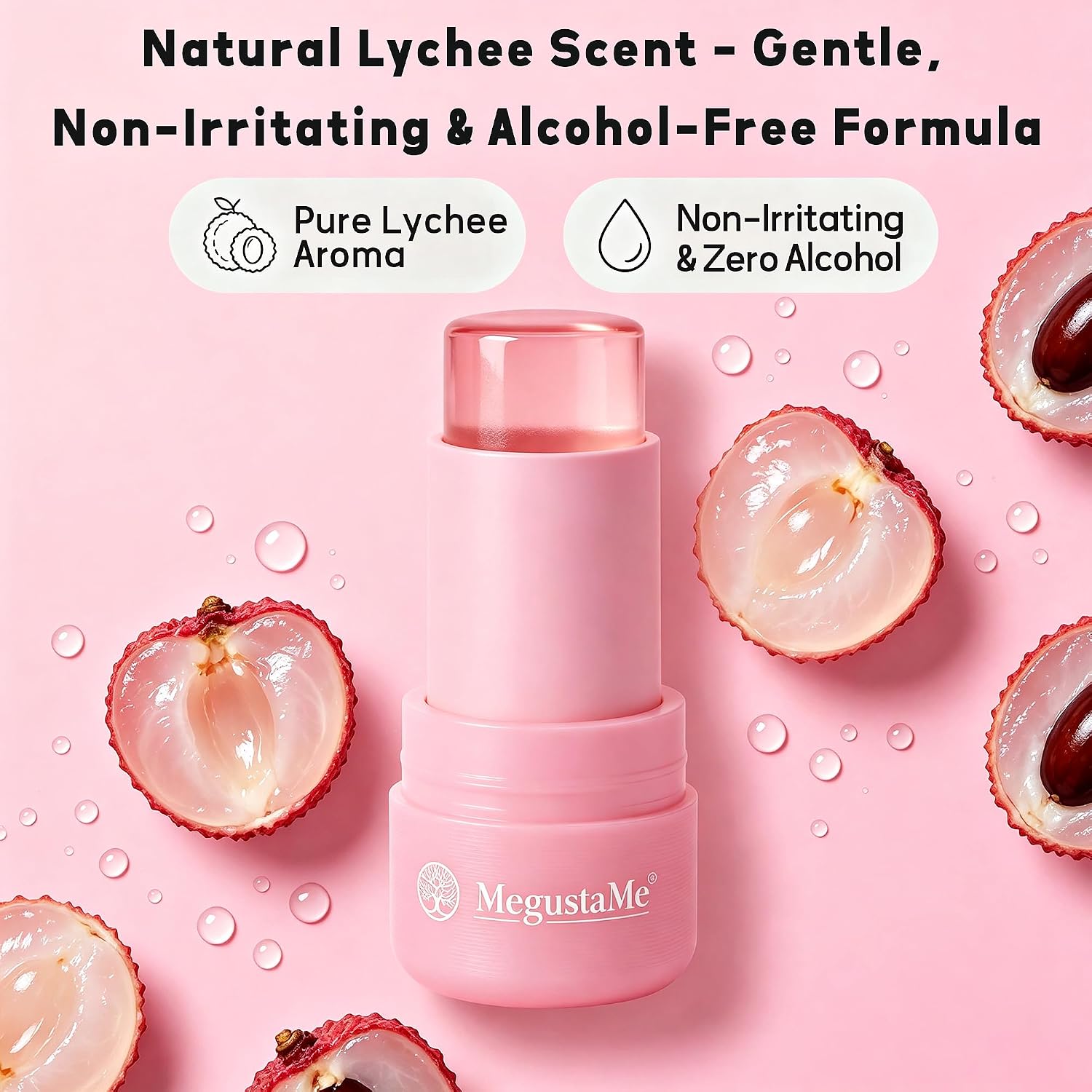 Lychee Solid Perfume Stick - Portable Fragrance Balm, Non-Sticky