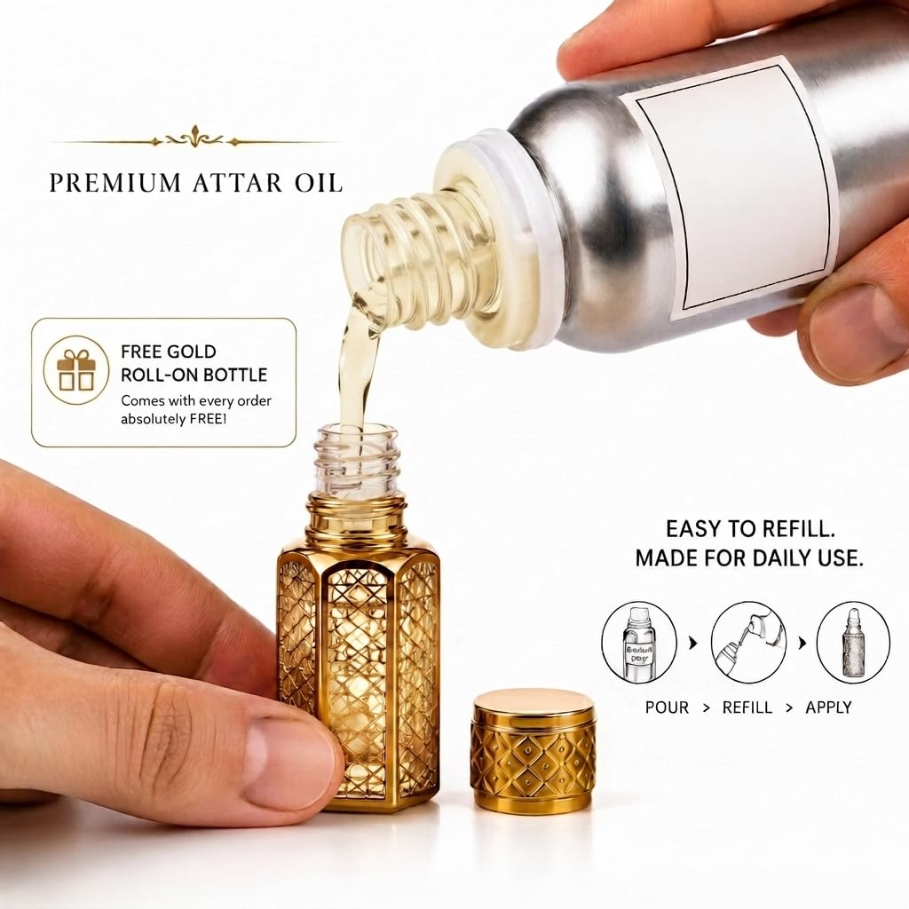 Rose Concentrated Perfume Oil, 100 g - Unisex Attar for Daily Use and Blending